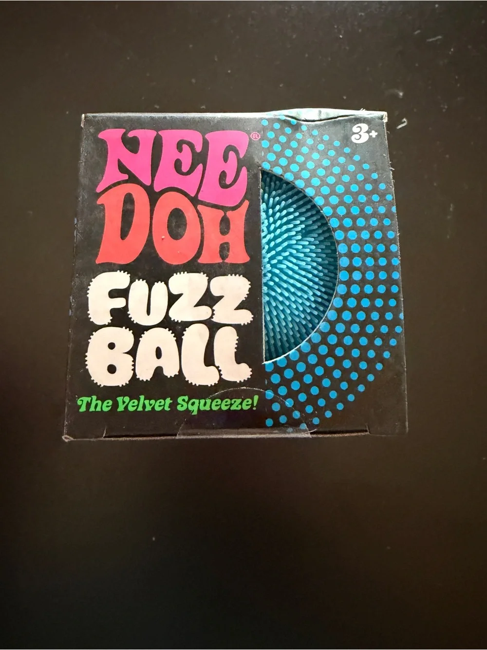 New Nee Doh Fuzz Ball Velvet Squeeze 3+ Blue Toy Squishy Needoh Schylling